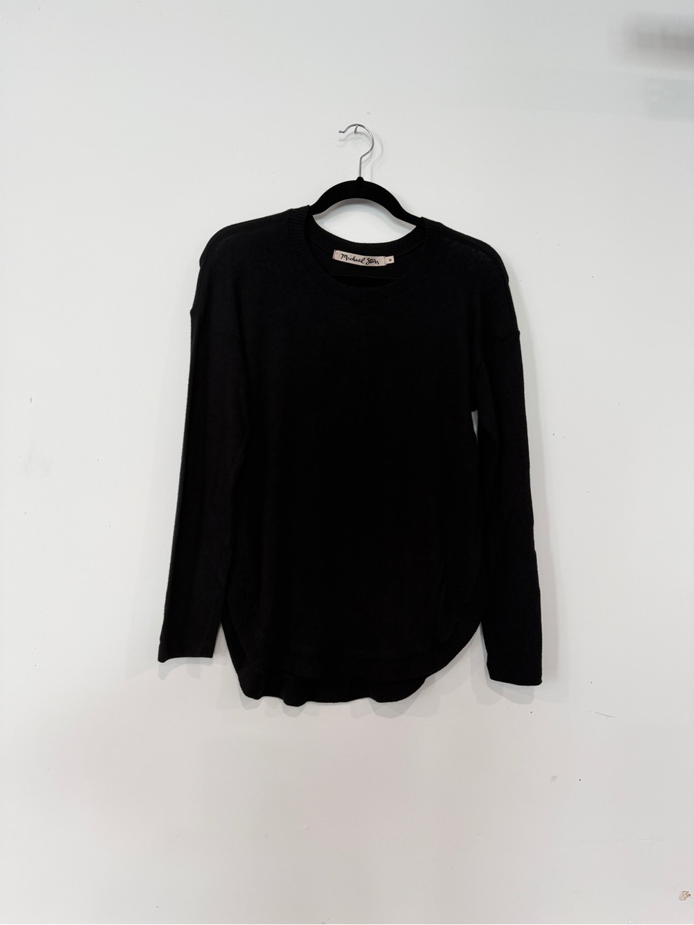 Michael Stars Madison Brush Black Crewneck Pullover shirt